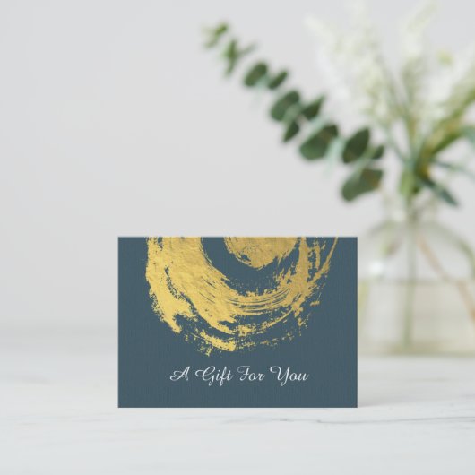 YGA Massage Cadeaubon Blue Gold ZEN-symbool Kortingskaartje (Staand voorkant)