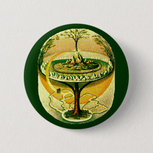 Yggdrasil, Boom van het Leven Ronde Button 5,7 Cm