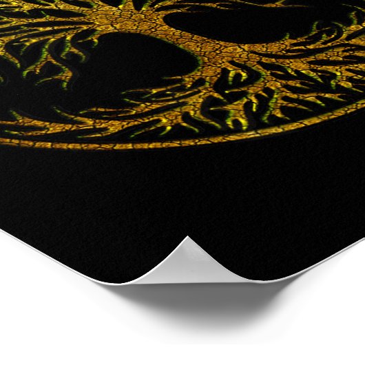 Yggdrasil, Celtic Tree of Life, Norse Mythology Poster (Hoek)