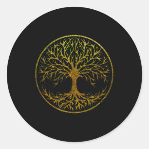 Yggdrasil, Celtic Tree of Life, Norse Mythology Ronde Sticker