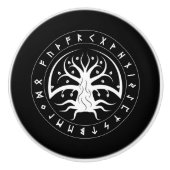 Yggdrasil Circle draait keramische knop (Voorkant)