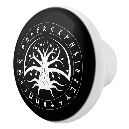 Yggdrasil Circle draait keramische knop (Rechts)