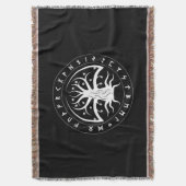 Yggdrasil Cirkel Runen Worpdeken Deken (Voorkant Verticaal)