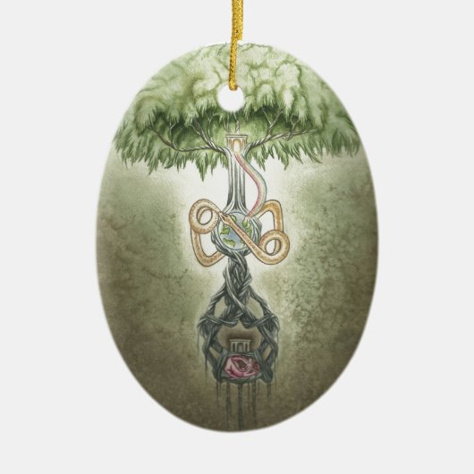 Yggdrasil Keramisch Ornament (Voorkant)
