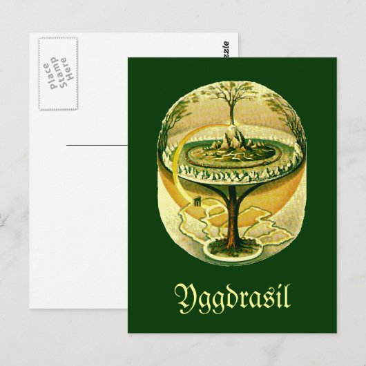 Yggdrasil, levensboom briefkaart (Voorkant / Achterkant)