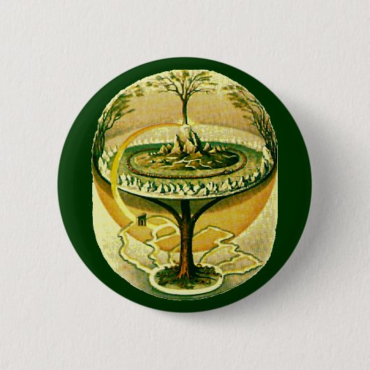 Yggdrasil, levensboom ronde button 5,7 cm (Voorkant)