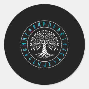 Yggdrasil Levensboom Viking Runen Noorse Mythologi Ronde Sticker