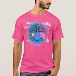 Yggdrasil Natuur muzikant Tree of Life Akoestische T-shirt