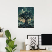Yggdrasil Norse Samhain Halloween Nordic Poster (Thuiskantoor)