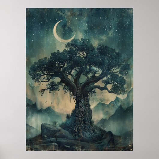 Yggdrasil Norse Samhain Halloween Nordic Poster (Voorkant)