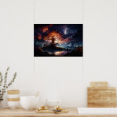 Yggdrasil op werelden einde poster (Keuken)