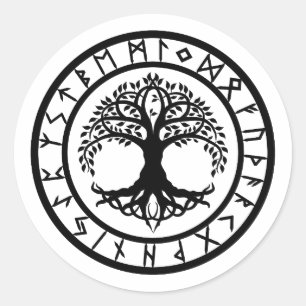 Yggdrasil - Rune Circle Ronde Sticker