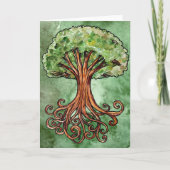Yggdrasil Tree Norse Mythology Waterverf Card Kaart (Voorkant)