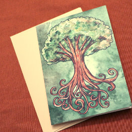 Yggdrasil Tree Norse Mythology Waterverf Card Kaart
