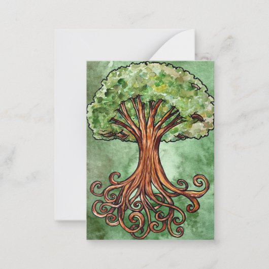 Yggdrasil Tree Norse Mythology Waterverf Card Notitiekaartje (Voorkant)