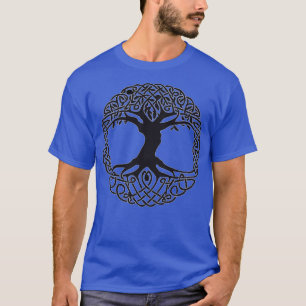 Yggdrasil Viking Tree of Life BampW T-shirt