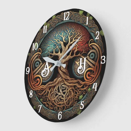Yggdrasil Viking Tree of Life Grote Klok (Hoek)