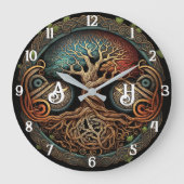 Yggdrasil Viking Tree of Life Grote Klok (Voorkant)