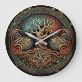 Yggdrasil Viking Tree of Life Grote Klok (Voorkant)