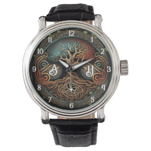 Yggdrasil Viking Tree of Life Horloge