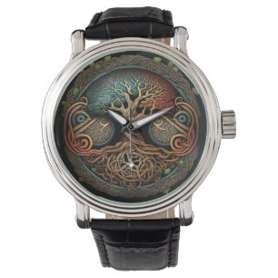 Yggdrasil Viking Tree of Life Horloge