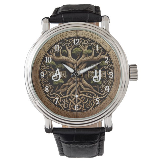 Yggdrasil Viking Tree of Life Horloge (Voorkant)