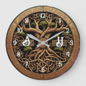 Yggdrasil Viking Tree of Life Large Clock Grote Klok (Voorkant)