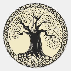 Yggdrasil Wikinger Baum Midgard Odhin Ronde Sticker