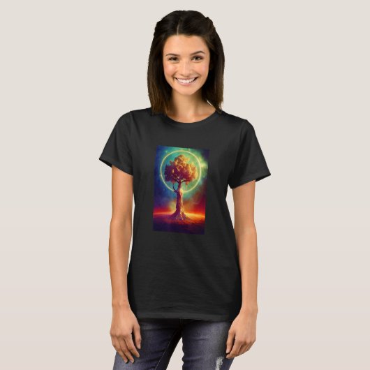 Yggdrasil World Tree of Life Viking Celtric Unique T-shirt (Voorkant volledig)