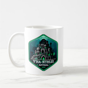 Y'ha-nthlei Abyssale Stad Vintage Reisbadge Koffiemok