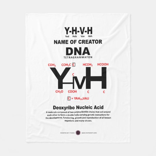 YHVH-DNA Chemical Bond Fleece Deken (Voorkant)