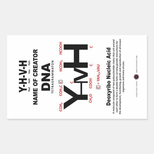 YHVH-DNA Chemical Bond Rechthoekige Sticker (Voorkant)