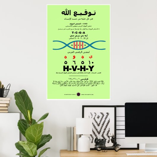 YHVH in het DNA - Arabisch Poster (Thuiskantoor)