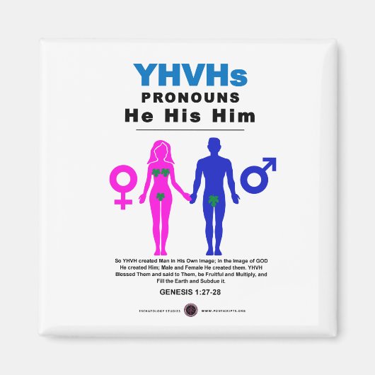 YHVH's ronouns Magneet (Voorkant)