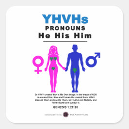 YHVH's ronouns Vierkante Sticker