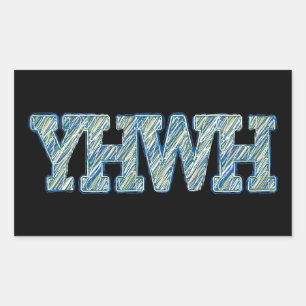 YHWH-1 RECHTHOEKIGE STICKER