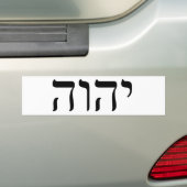 YHWH Black Tetragrammaton Bumpersticker (Op auto)