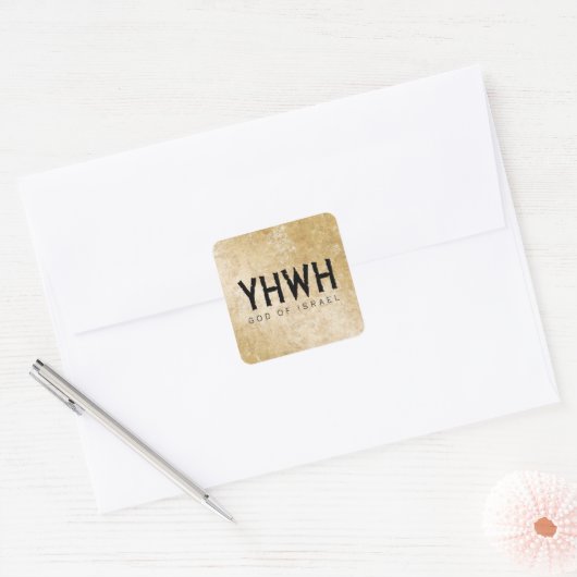 YHWH Jehovah Vierkante Sticker (Envelop)