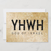 YHWH (Yahweh, Jehovah) God Israël Tetragrammato Kaart (Voorkant)
