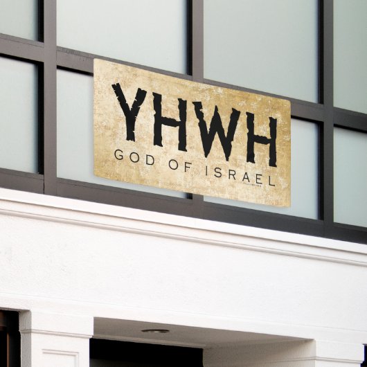 YHWH (Yahweh, Jehovah) God van Israël Spandoek (Buitenkant Gebouw)