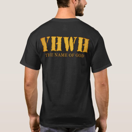 YHWH (Yahweh, Jehovah) Stencil Tetragrammaton T-shirt (Achterkant)