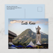 Yi Sun-Shin Standbeeld Zuid-Korea Briefkaart (Voorkant / Achterkant)