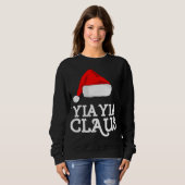 Yia-Yia Claus Kerst Pet PJ Groep Matching Paja Trui (Voorkant volledig)