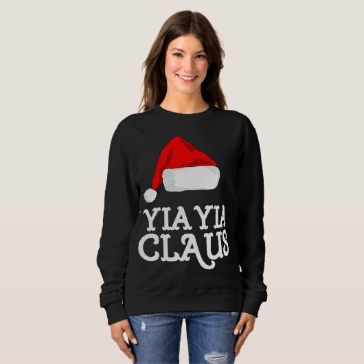 Yia-Yia Claus Kerst Pet PJ Groep Matching Paja Trui (Voorkant volledig)