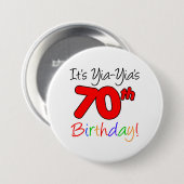 Yia-Yia's 70e mijlpaal Button van de Birthday Part (Voorkant /achterkant)