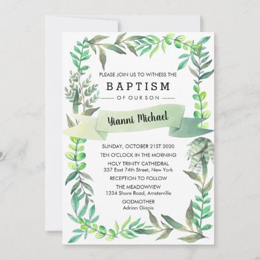 Yianni Baptism Invitation Kaart (Voorkant)
