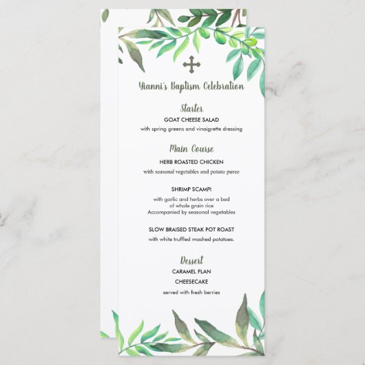 Yianni Menu (Voorkant / Achterkant)