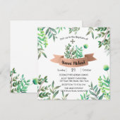 Yianni Square Baptism uitnodiging (Voorkant / Achterkant)