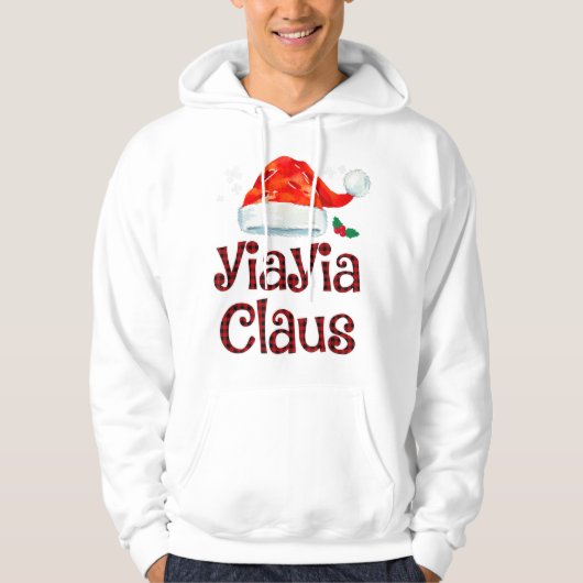 Yiayia Claus T-shirt Kerstmis Pajama Fam (Voorkant)