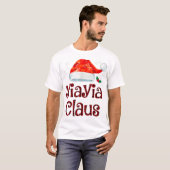 Yiayia Claus T-shirt Kerstmis Pajama Fam (Voorkant volledig)
